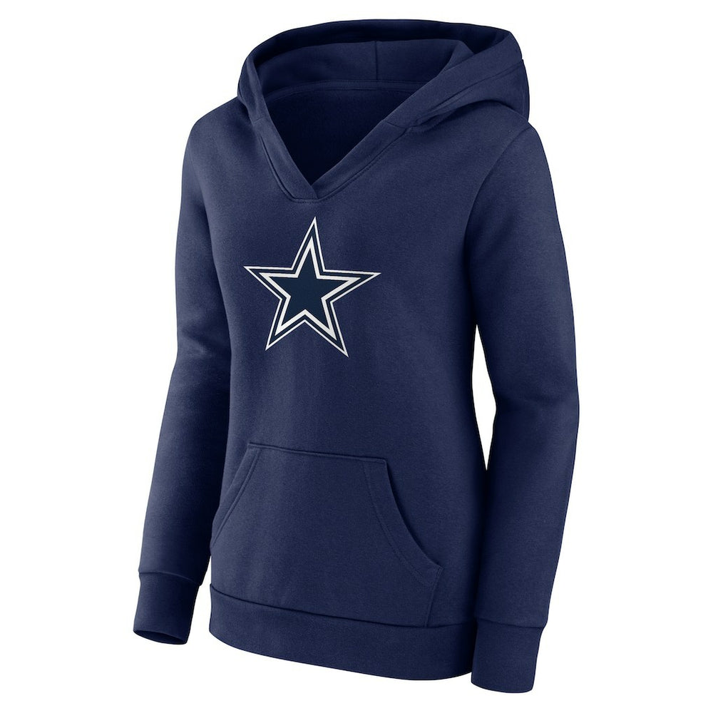 Dallas Cowboys Fanatics Dak Prescott  Women's Player Icon Name & Number V-Neck Pullover Hoodie