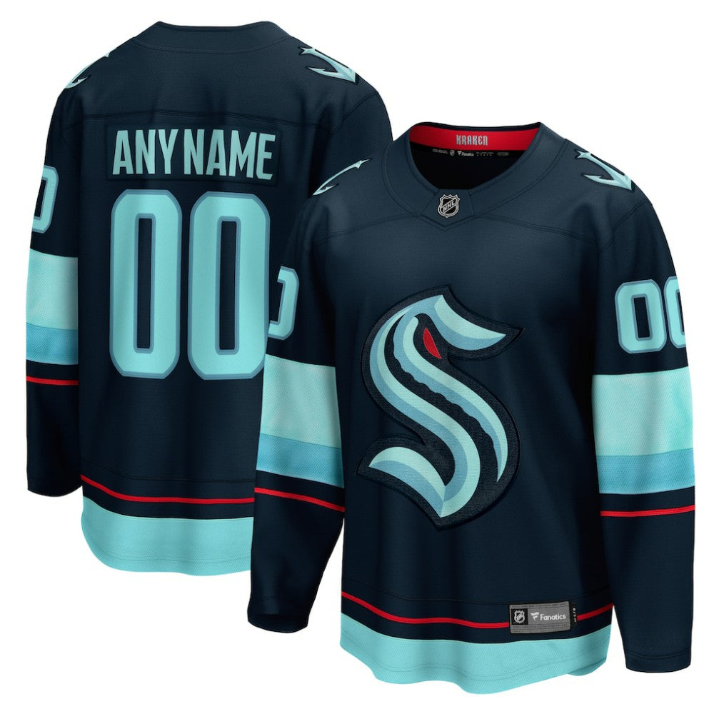 Seattle Kraken Fanatics Home Breakaway Custom Jersey On Sale