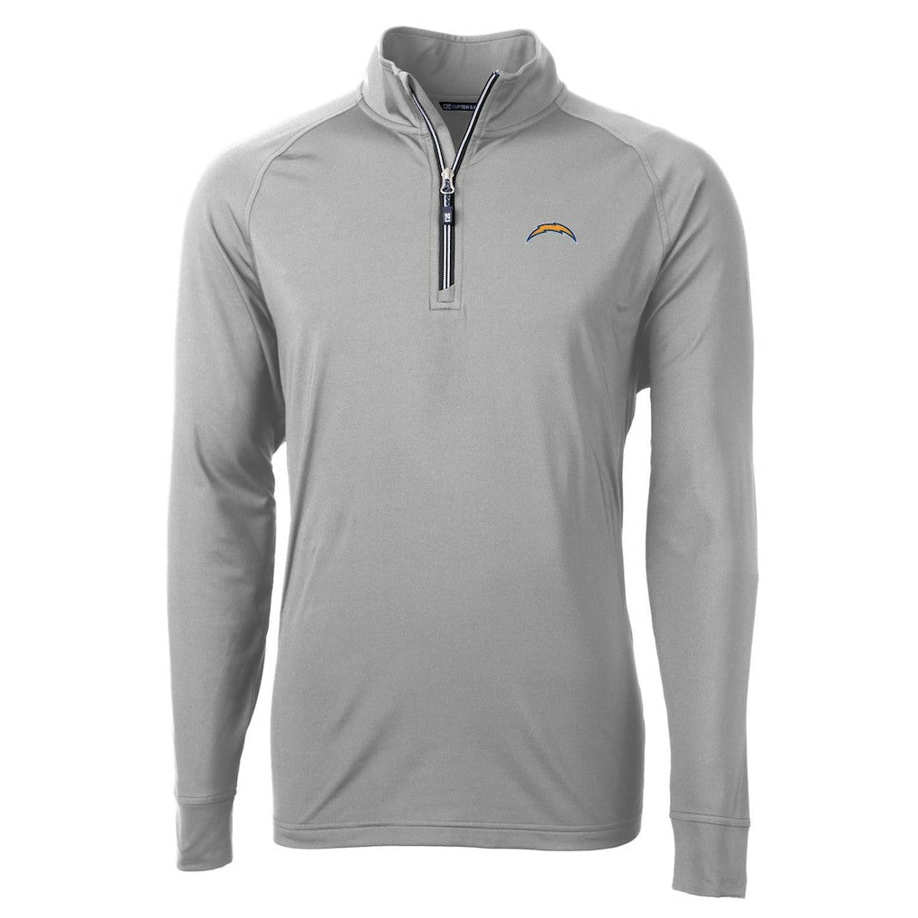 Los Angeles Chargers  Cutter & Buck Adapt Eco Knit Quarter-Zip Pullover Jacket