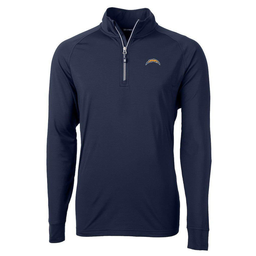 Los Angeles Chargers  Cutter & Buck Adapt Eco Knit Quarter-Zip Pullover Jacket