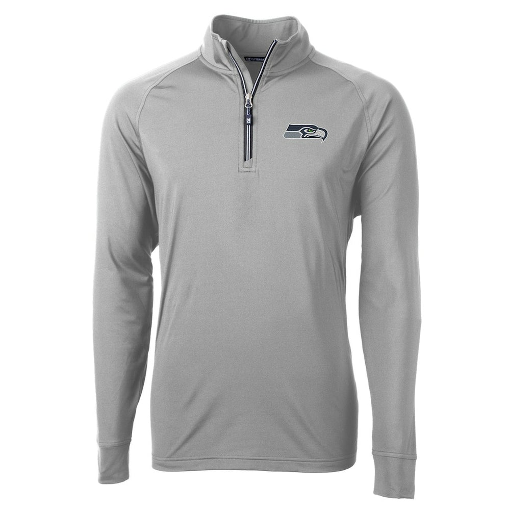 Seattle Seahawks  Cutter & Buck Adapt Eco Knit Quarter-Zip Pullover Jacket