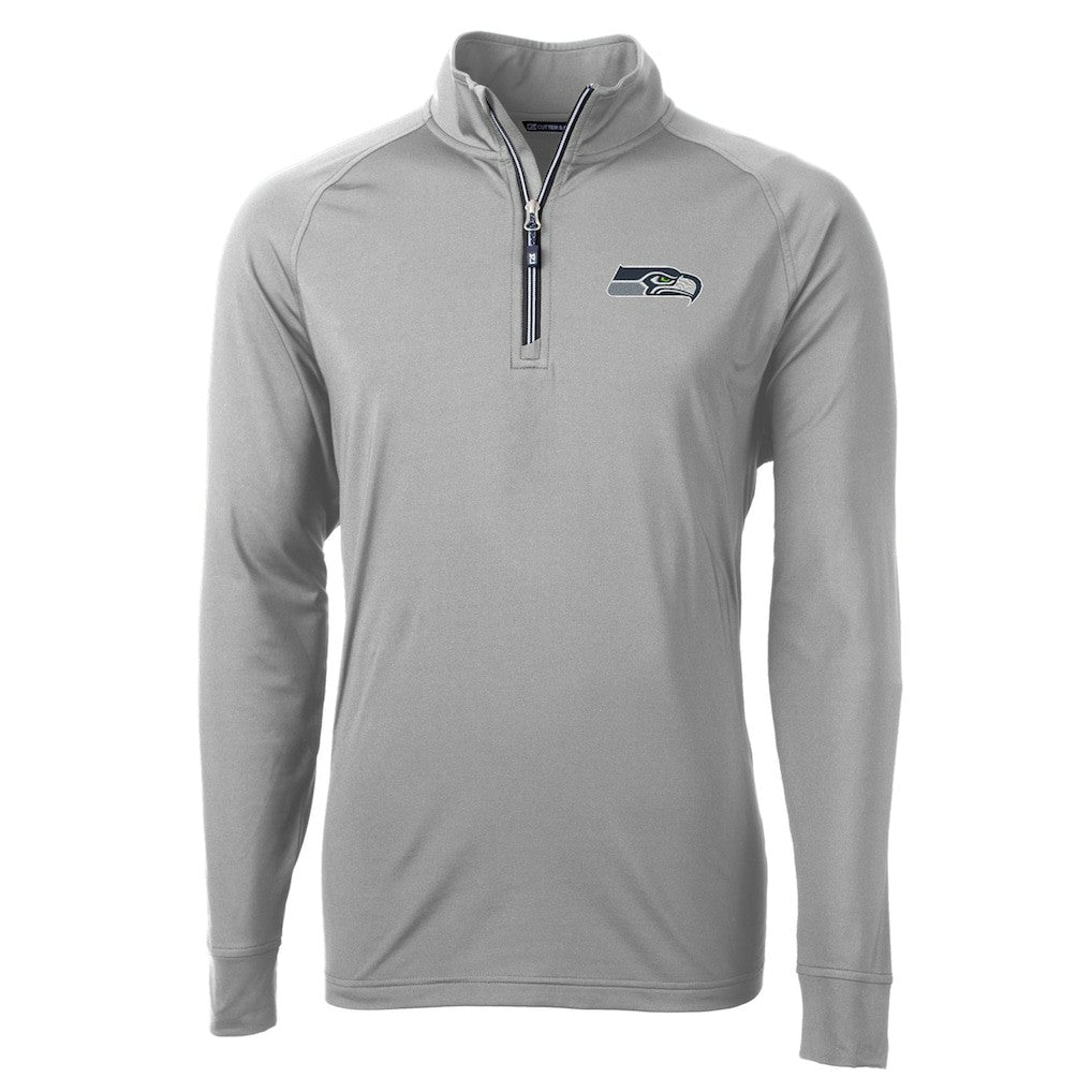 Seattle Seahawks  Cutter & Buck Adapt Eco Knit Quarter-Zip Pullover Jacket