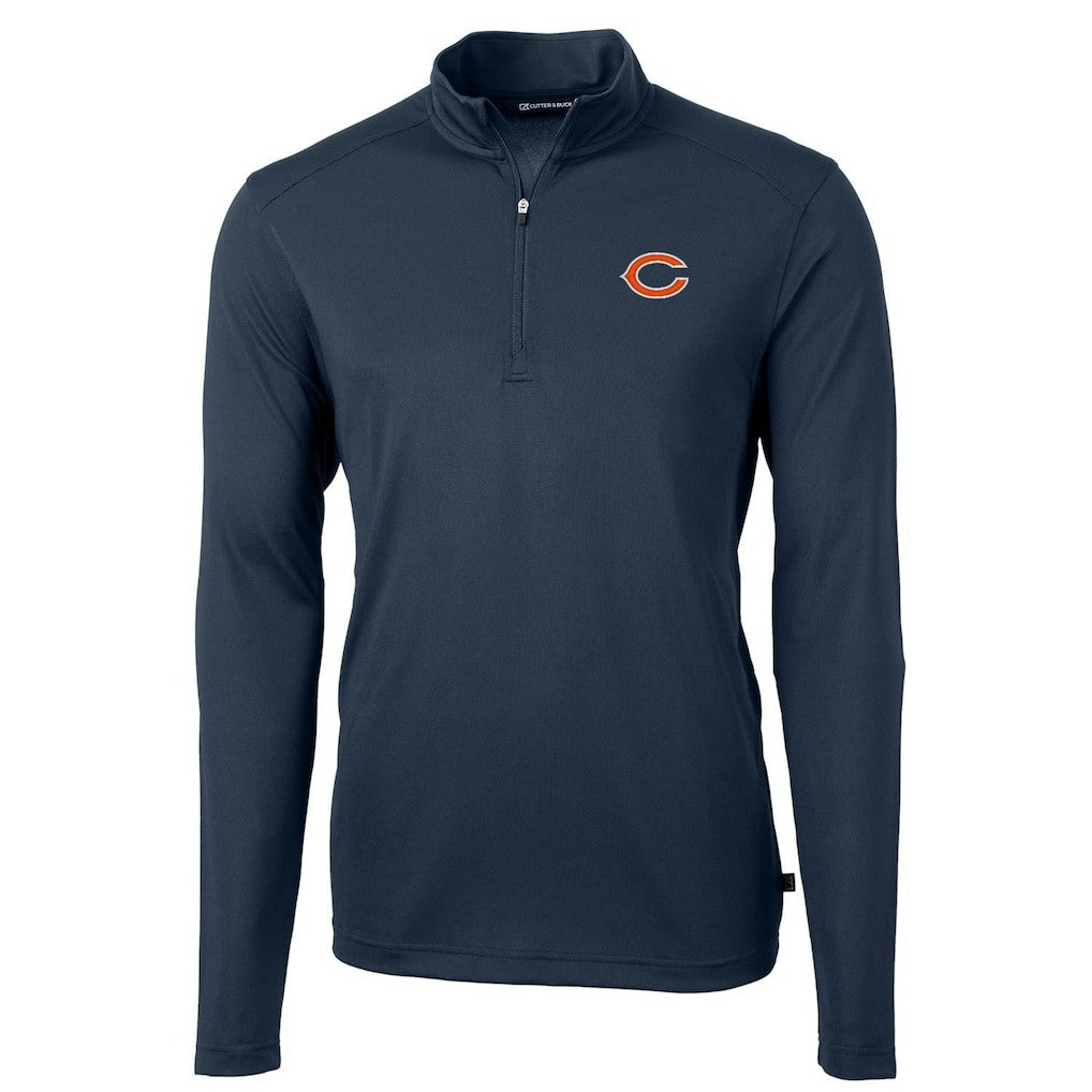 Chicago Bears  Cutter & Buck Virtue Eco Pique Recycled Quarter-Zip Pullover Jacket