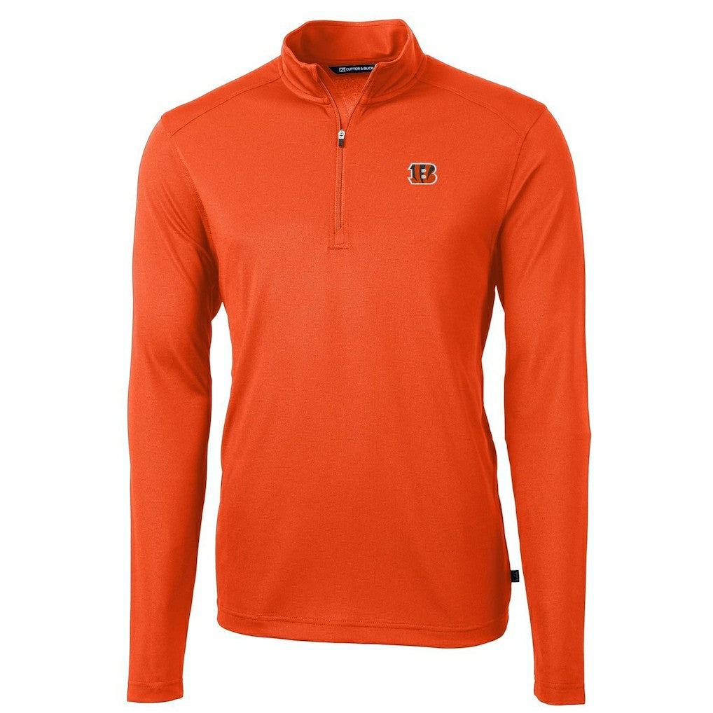 Cincinnati Bengals  Cutter & Buck Virtue Eco Pique Recycled Quarter-Zip Pullover Jacket
