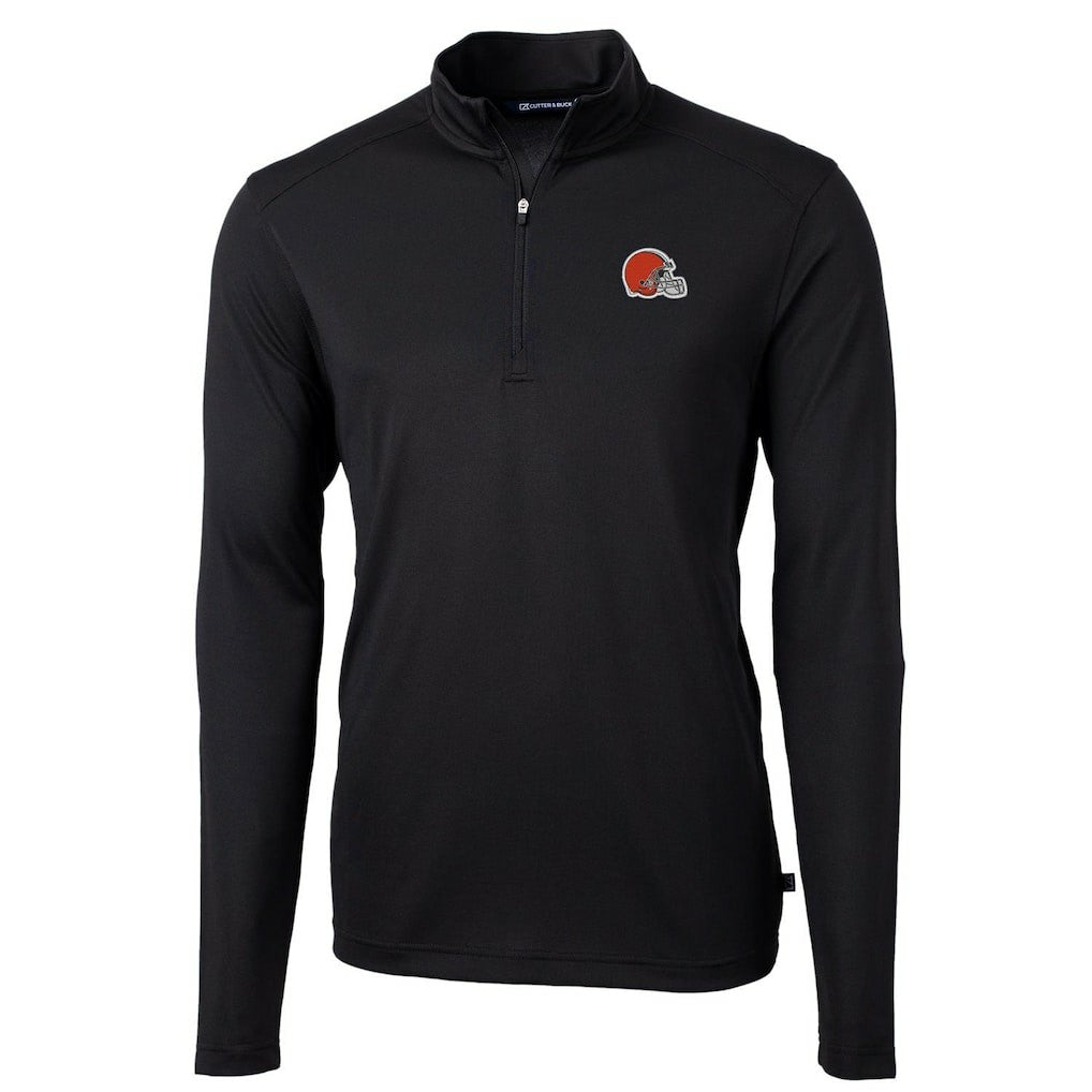 Cleveland Browns  Cutter & Buck Virtue Eco Pique Recycled Quarter-Zip Pullover Jacket