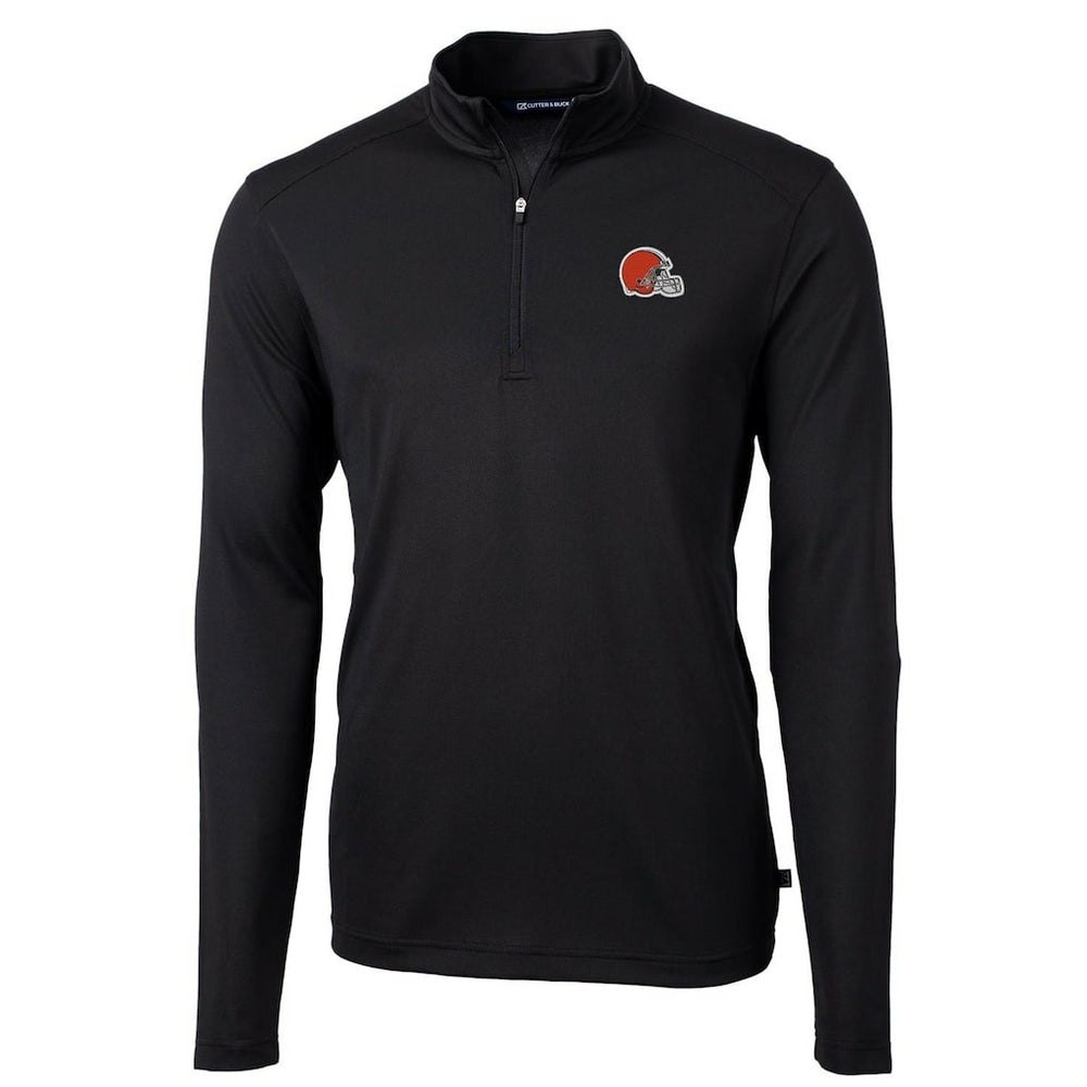 Cleveland Browns  Cutter & Buck Virtue Eco Pique Recycled Quarter-Zip Pullover Jacket