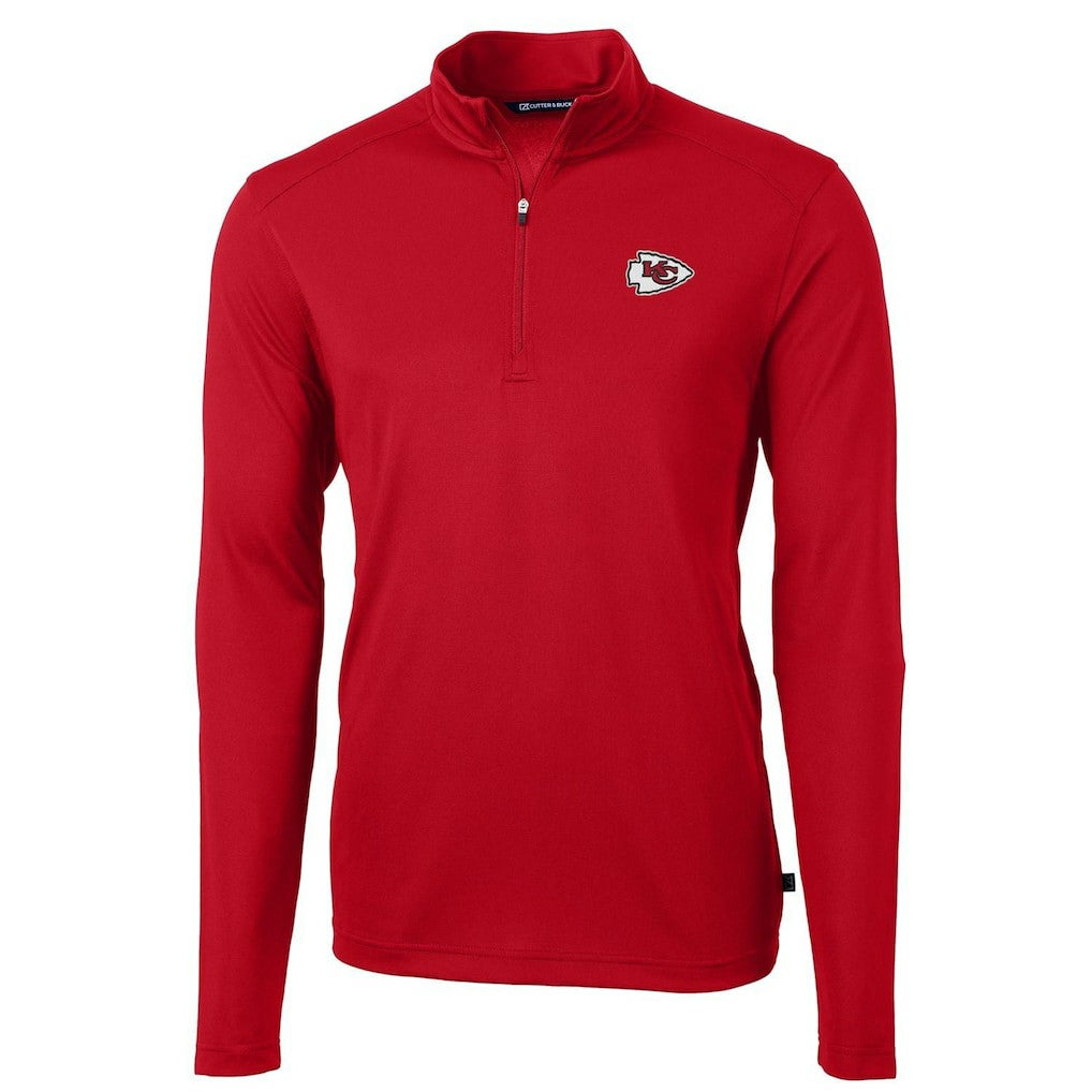 Kansas City Chiefs  Cutter & Buck Virtue Eco Pique Recycled Quarter-Zip Pullover Jacket