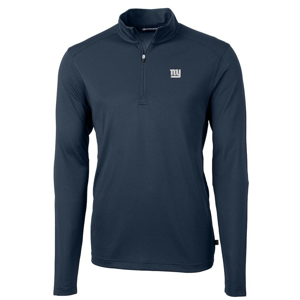 New York Giants  Cutter & Buck Virtue Eco Pique Recycled Quarter-Zip Pullover Jacket