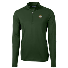 Green Bay Packers  Cutter & Buck Virtue Eco Pique Recycled Quarter-Zip Pullover Jacket