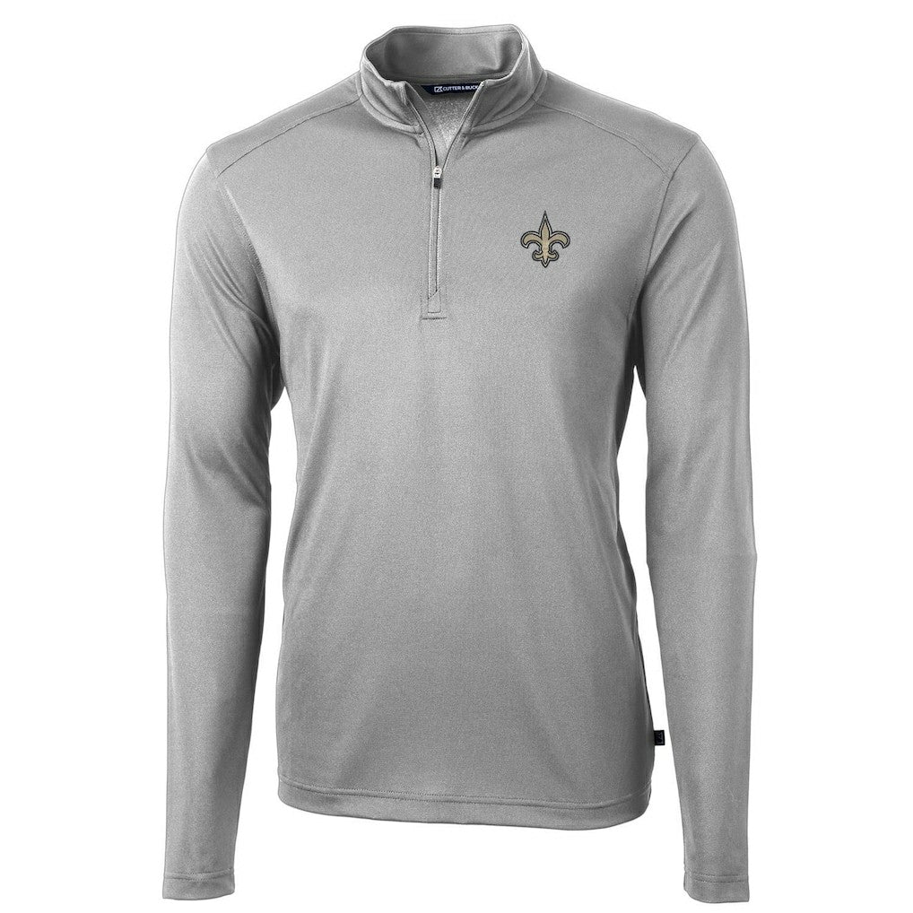 New Orleans Saints  Cutter & Buck Virtue Eco Pique Recycled Quarter-Zip Pullover Jacket