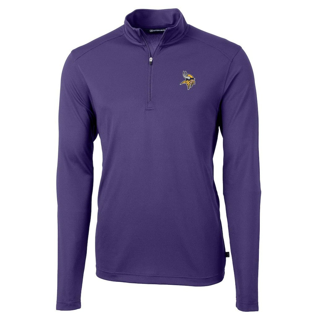 Minnesota Vikings  Cutter & Buck Virtue Eco Pique Recycled Quarter-Zip Pullover Jacket
