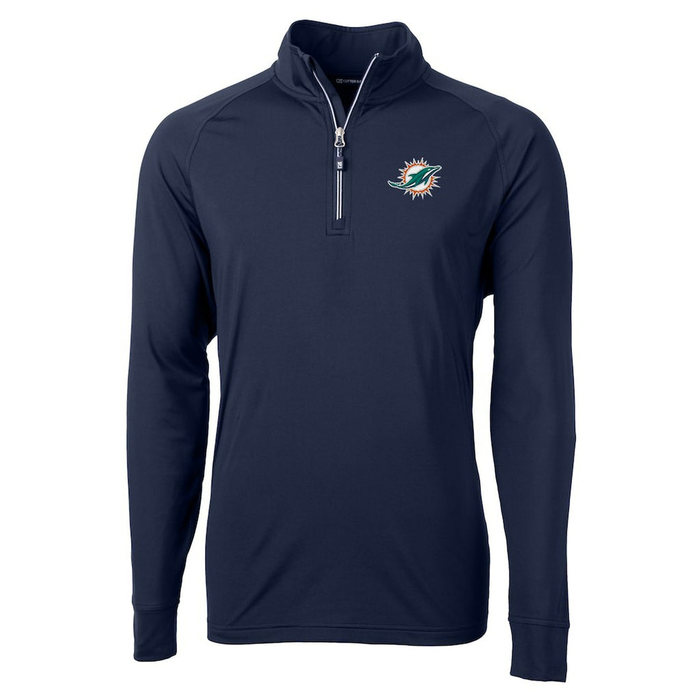 Miami Dolphins  Cutter & Buck Big & Tall Adapt Eco Knit Quarter-Zip Pullover Jacket
