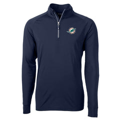Miami Dolphins  Cutter & Buck Big & Tall Adapt Eco Knit Quarter-Zip Pullover Jacket