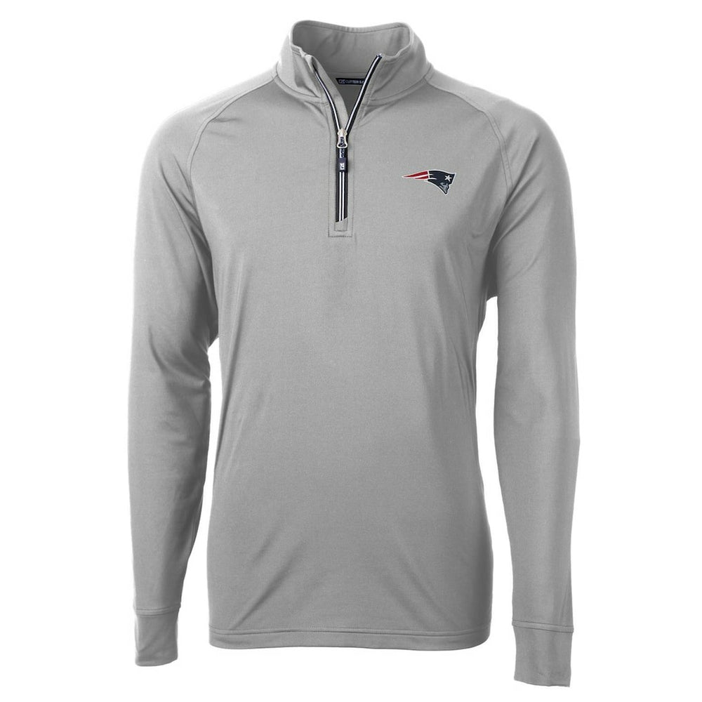 New England Patriots  Cutter & Buck Big & Tall Adapt Eco Knit Quarter-Zip Pullover Jacket