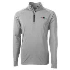 New England Patriots  Cutter & Buck Big & Tall Adapt Eco Knit Quarter-Zip Pullover Jacket