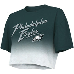 Philadelphia Eagles  Jalen Hurts  Majestic Threads Women's Dip-Dye Player Name & Number Crop Top