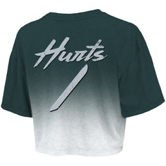 Philadelphia Eagles  Jalen Hurts  Majestic Threads Women's Dip-Dye Player Name & Number Crop Top