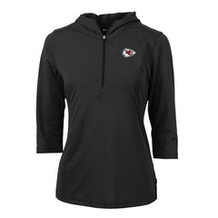 Kansas City Chiefs  Cutter & Buck Women's Virtue Eco Pique Half-Zip 3/4 Sleeve Pullover Hoodie