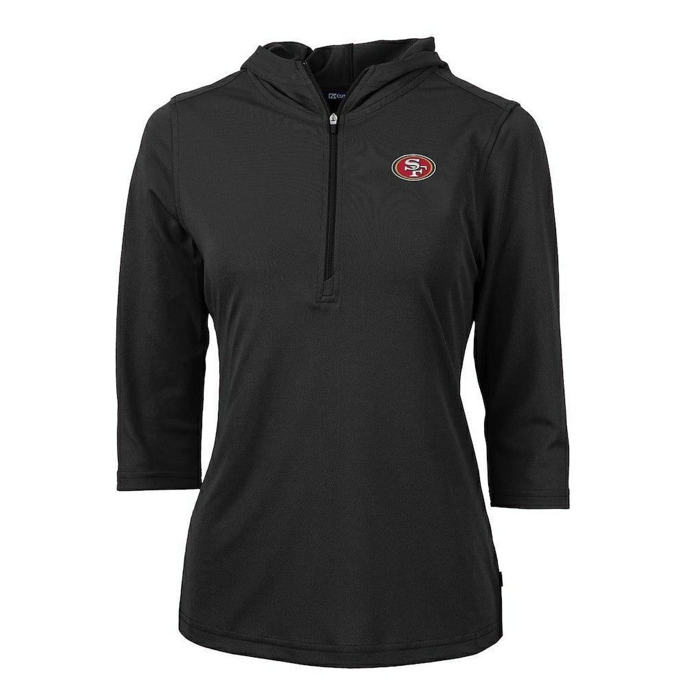 San Francisco 49ers  Cutter & Buck Women's Virtue Eco Pique Half-Zip 3/4 Sleeve Pullover Hoodie