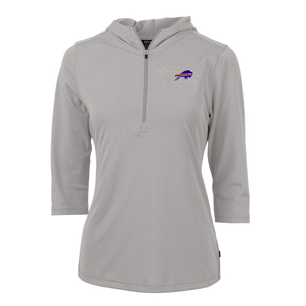Buffalo Bills  Cutter & Buck Women's Virtue Eco Pique Half-Zip 3/4 Sleeve Pullover Hoodie