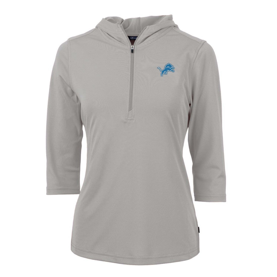 Detroit Lions  Cutter & Buck Women's Virtue Eco Pique Half-Zip 3/4 Sleeve Pullover Hoodie