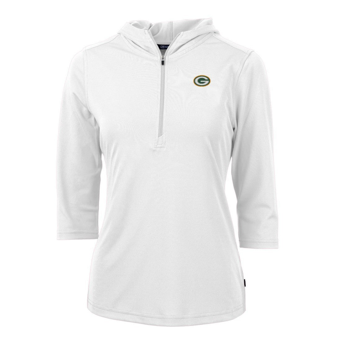 Green Bay Packers  Cutter & Buck Women's Virtue Eco Pique Half-Zip 3/4 Sleeve Pullover Hoodie