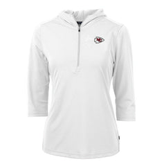 Kansas City Chiefs  Cutter & Buck Women's Virtue Eco Pique Half-Zip 3/4 Sleeve Pullover Hoodie