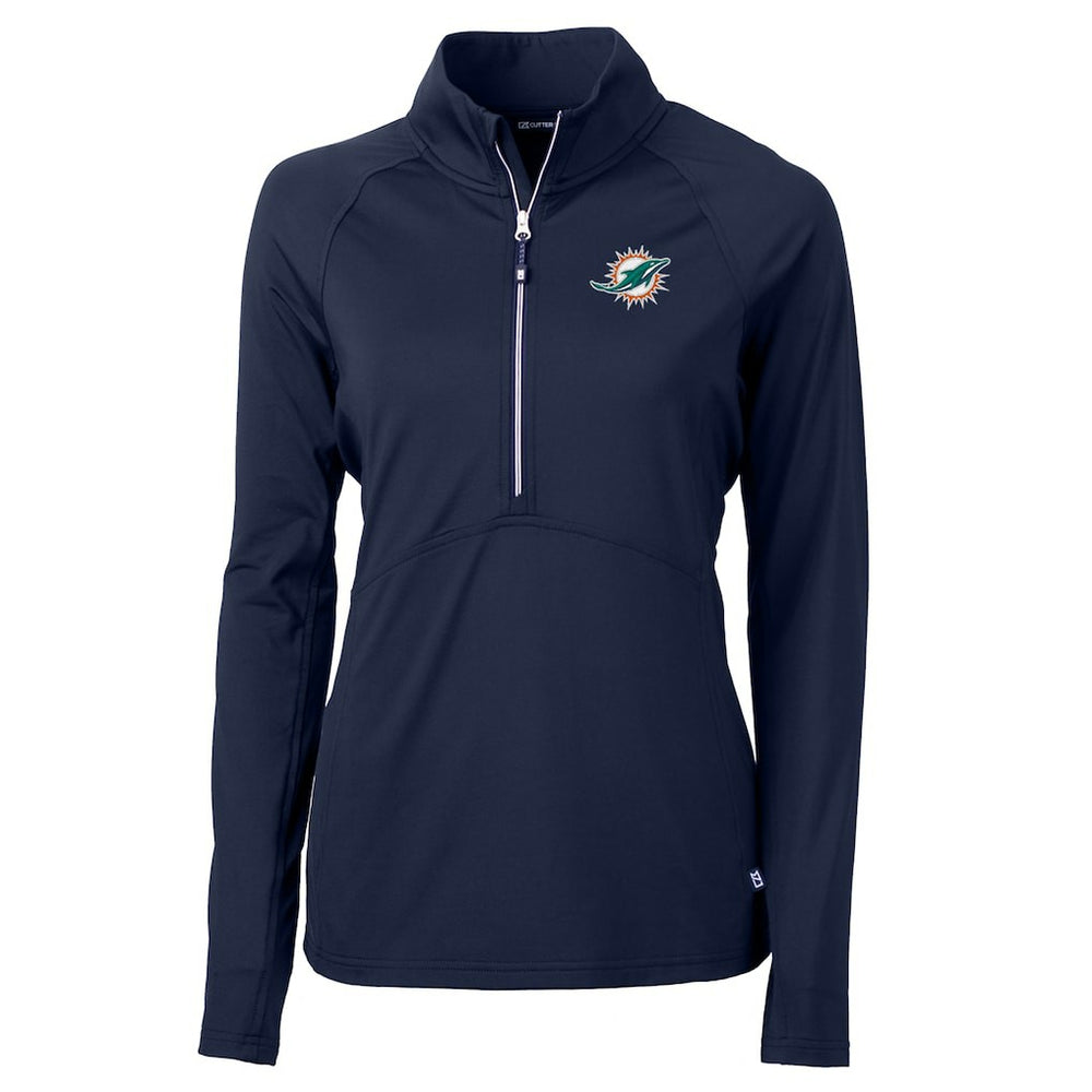 Miami Dolphins  Cutter & Buck Women's Adapt Eco Knit Half-Zip Pullover Jacket