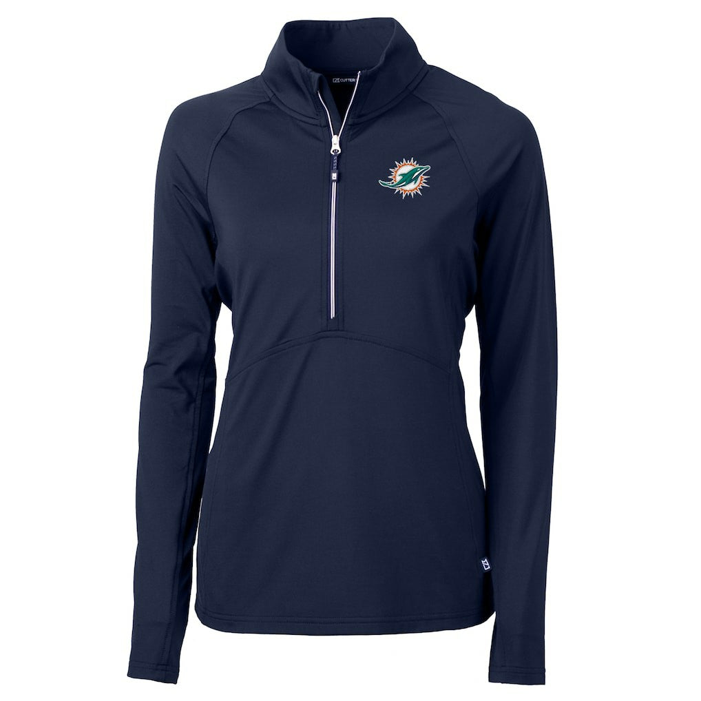 Miami Dolphins  Cutter & Buck Women's Adapt Eco Knit Half-Zip Pullover Jacket