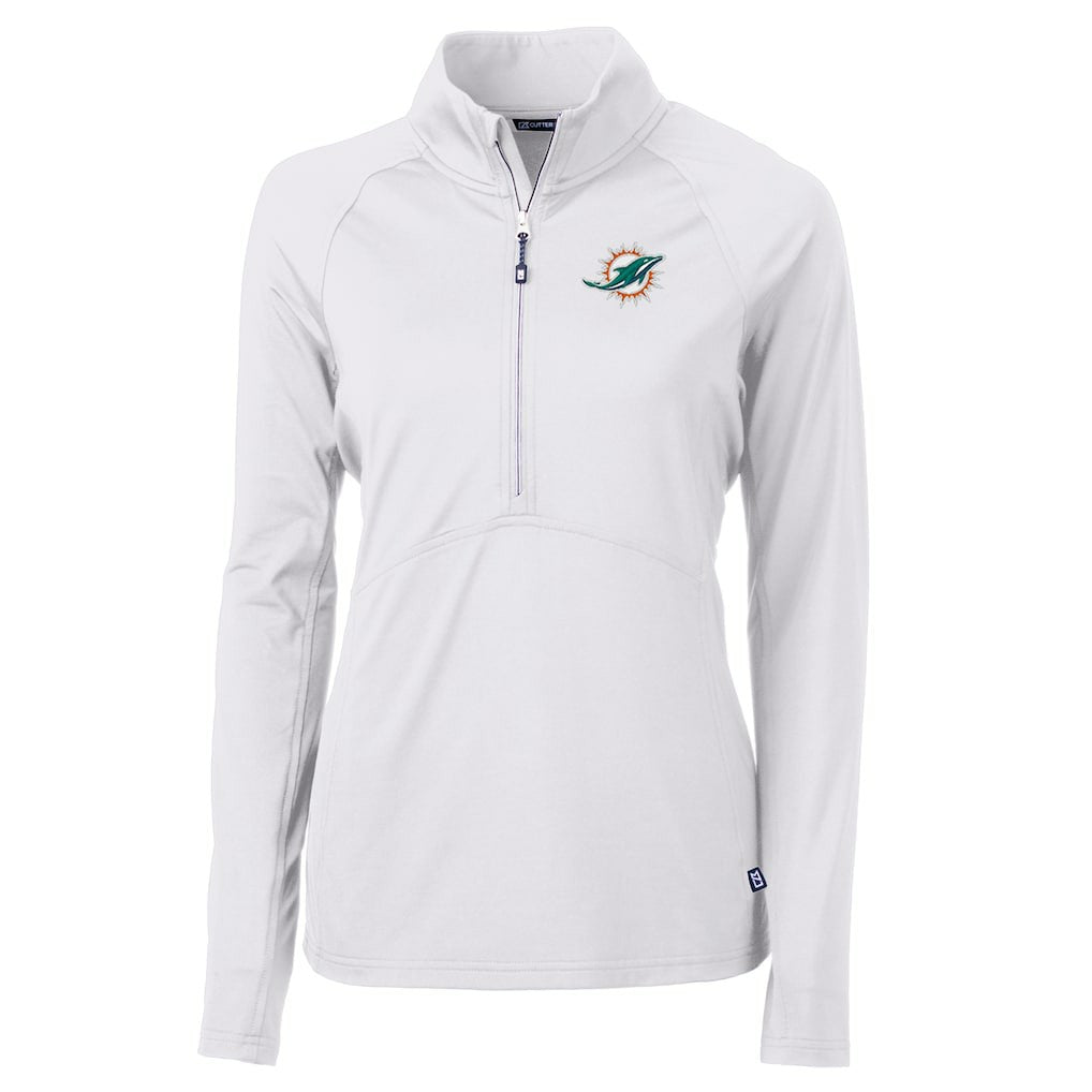 Miami Dolphins  Cutter & Buck Women's Adapt Eco Knit Half-Zip Pullover Jacket