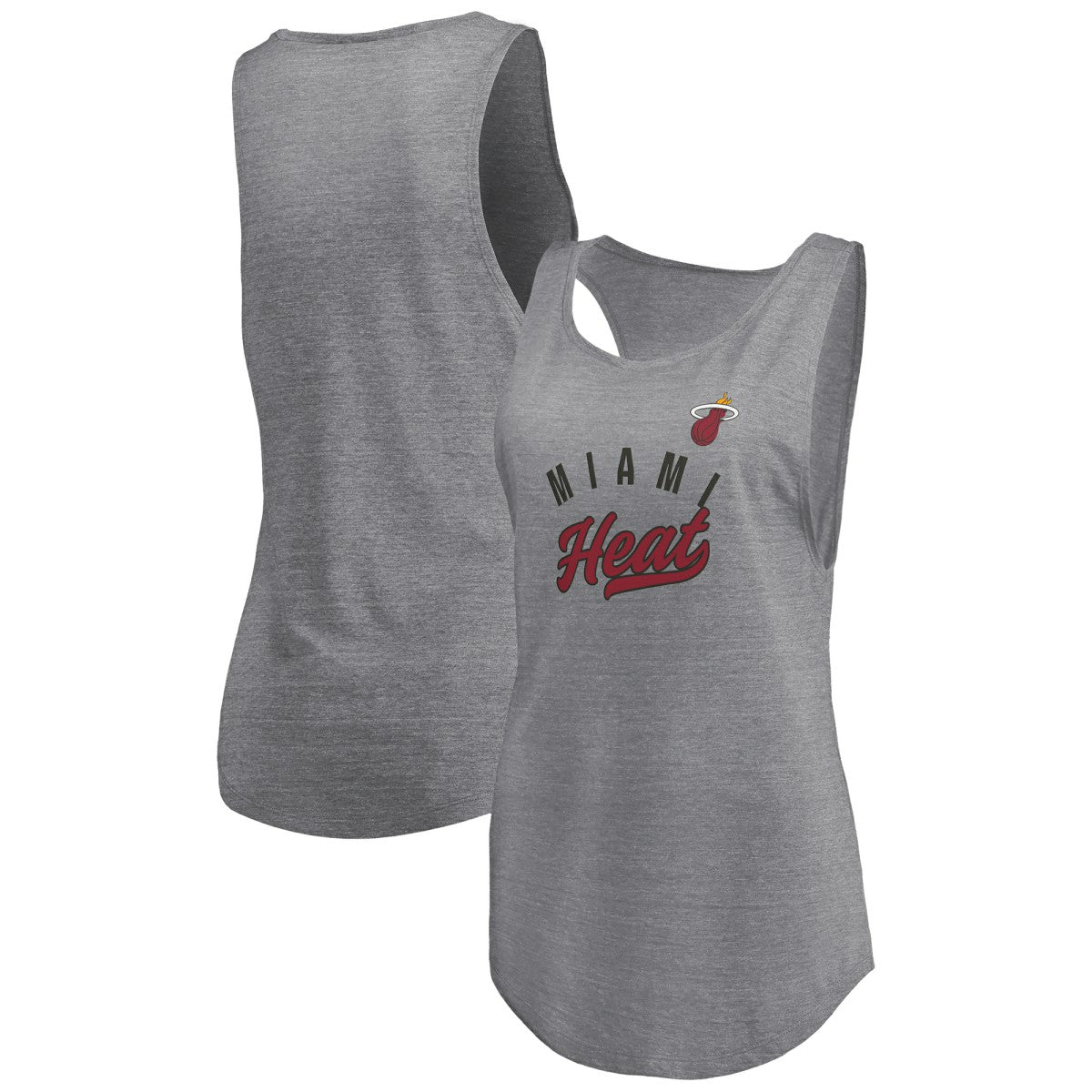 Miami Heat Women's Quality Time Open Scoop Neck Tri-Blend Tank Top On Sale