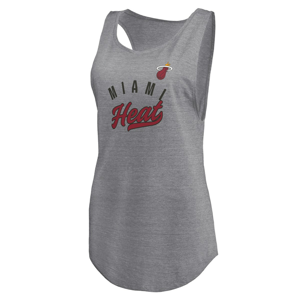 Miami Heat Women's Quality Time Open Scoop Neck Tri-Blend Tank Top On Sale
