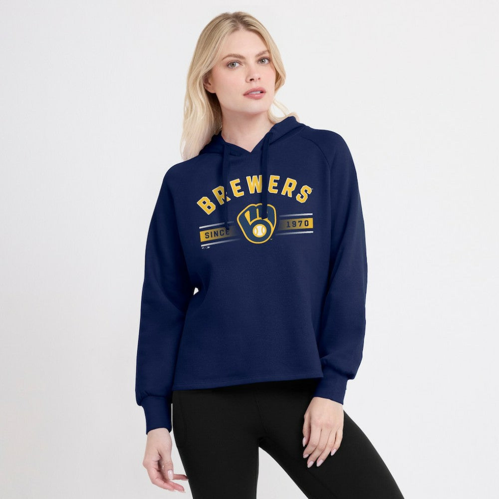 Milwaukee Brewers Fanatics Women's Perfect Play Raglan Pullover Hoodie | MLB On Sale