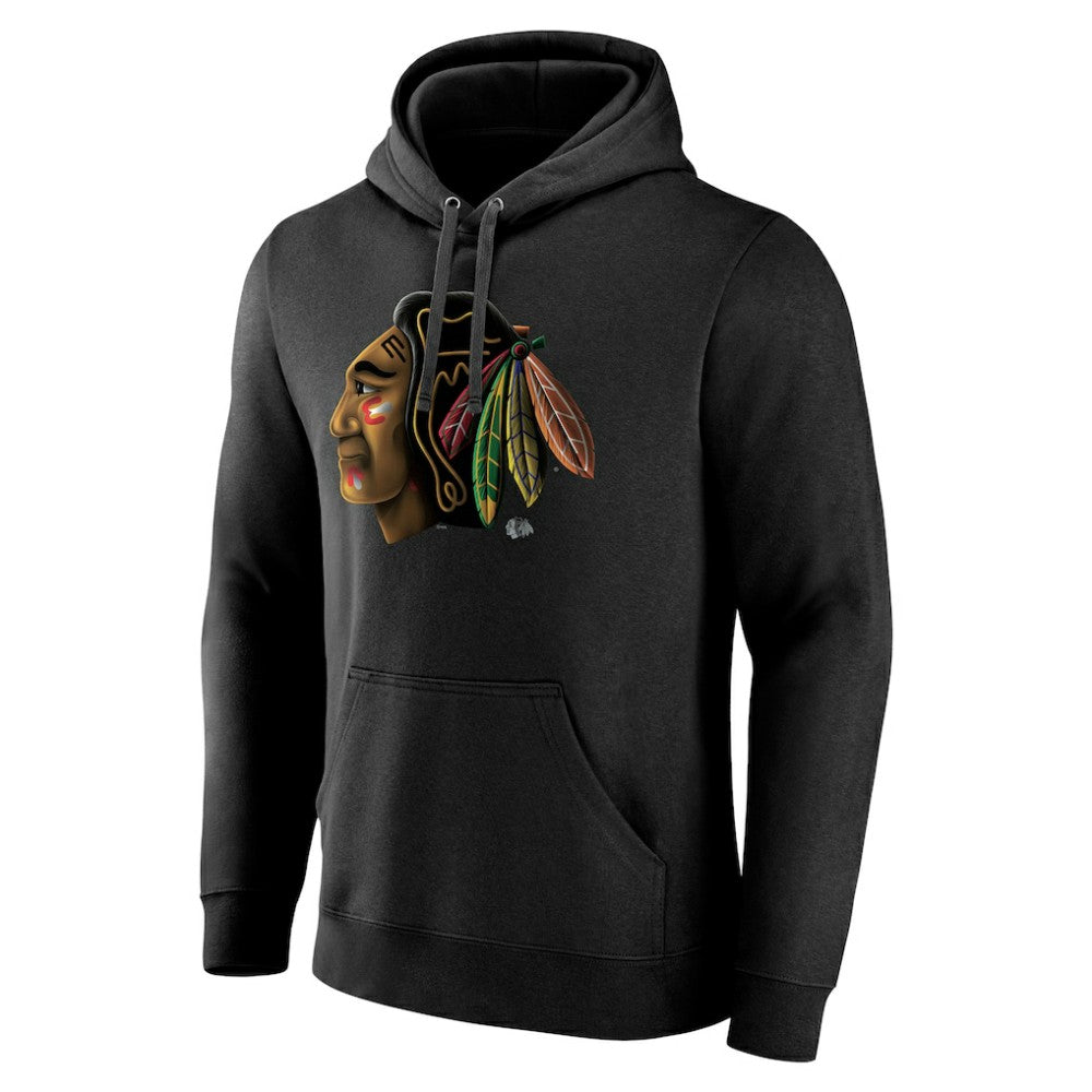 Chicago Blackhawks Personalized Midnight Mascot Logo Pullover Hoodie For Sale