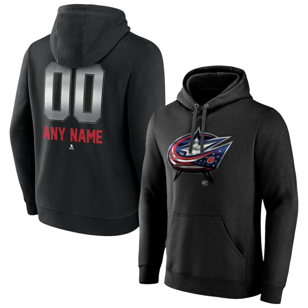 Columbus Blue Jackets Personalized Midnight Mascot Logo Pullover Hoodie Discount