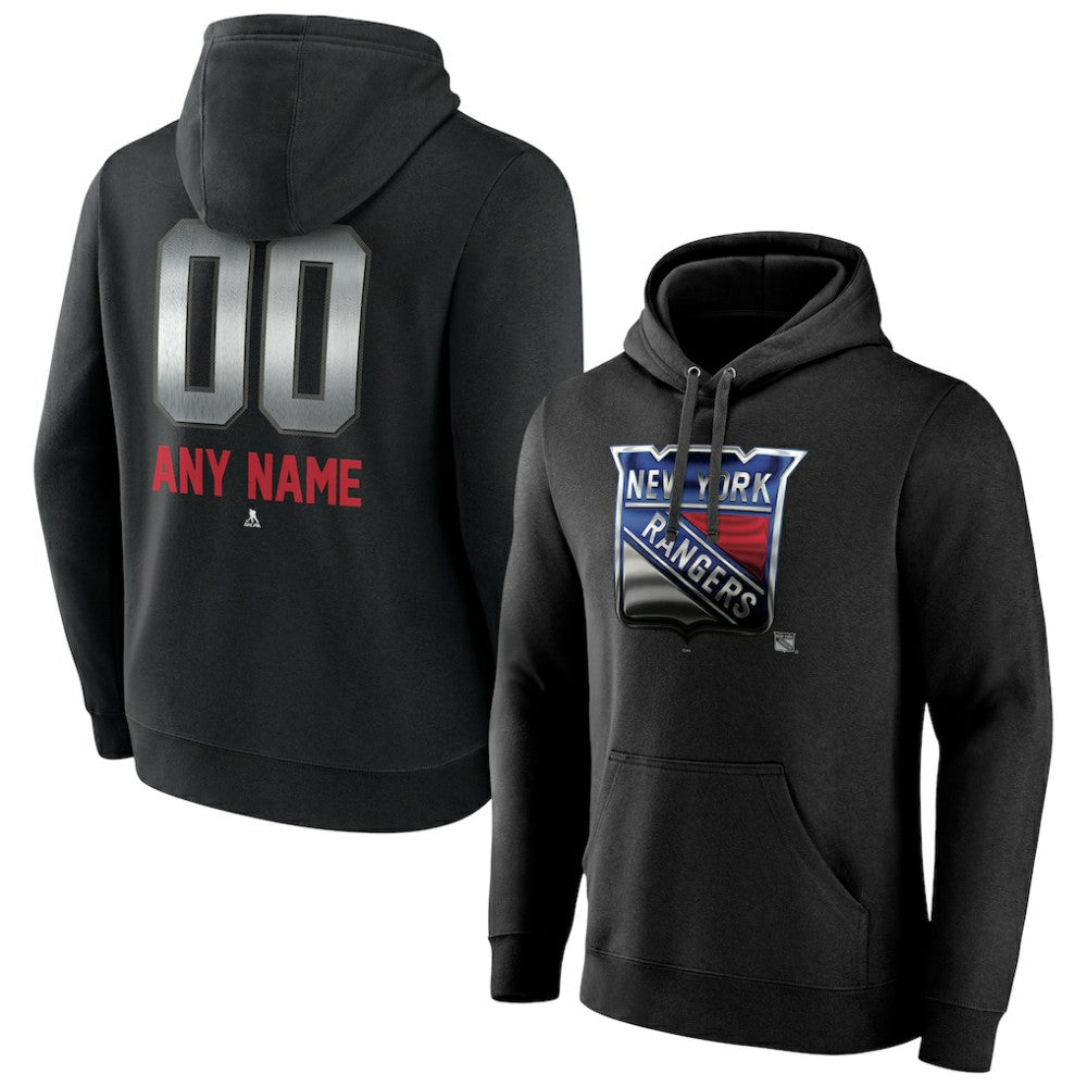New York Rangers Personalized Midnight Mascot Logo Pullover Hoodie On Sale