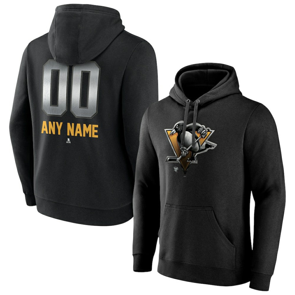 Pittsburgh Penguins Personalized Midnight Mascot Logo Pullover Hoodie For Sale
