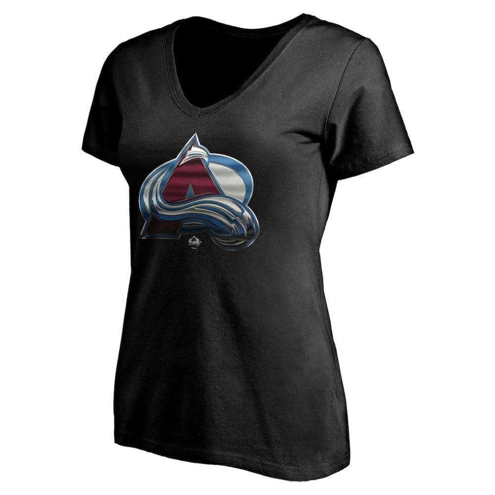 Colorado Avalanche Women's Personalized Midnight Mascot Logo V-Neck T-Shirt Sale