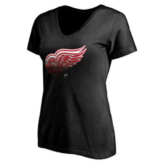 Detroit Red Wings Women's Personalized Midnight Mascot Logo V-Neck T-Shirt Discount