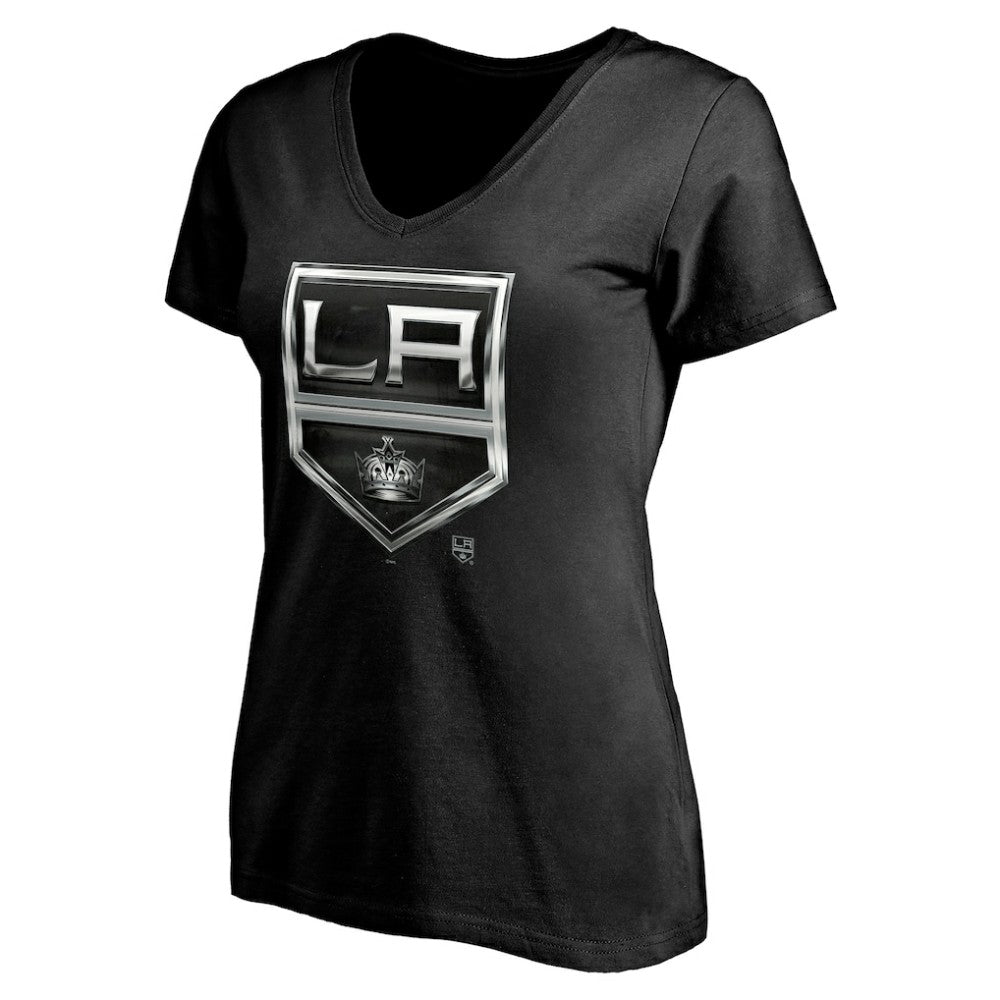 Los Angeles Kings Women's Personalized Midnight Mascot Logo V-Neck T-Shirt Discount