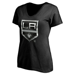 Los Angeles Kings Women's Personalized Midnight Mascot Logo V-Neck T-Shirt Discount