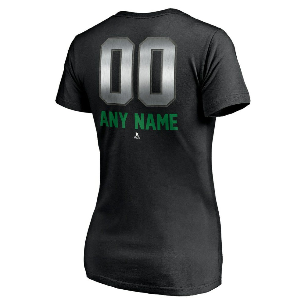 Vancouver Canucks Women's Personalized Midnight Mascot Logo V-Neck T-Shirt Outlet