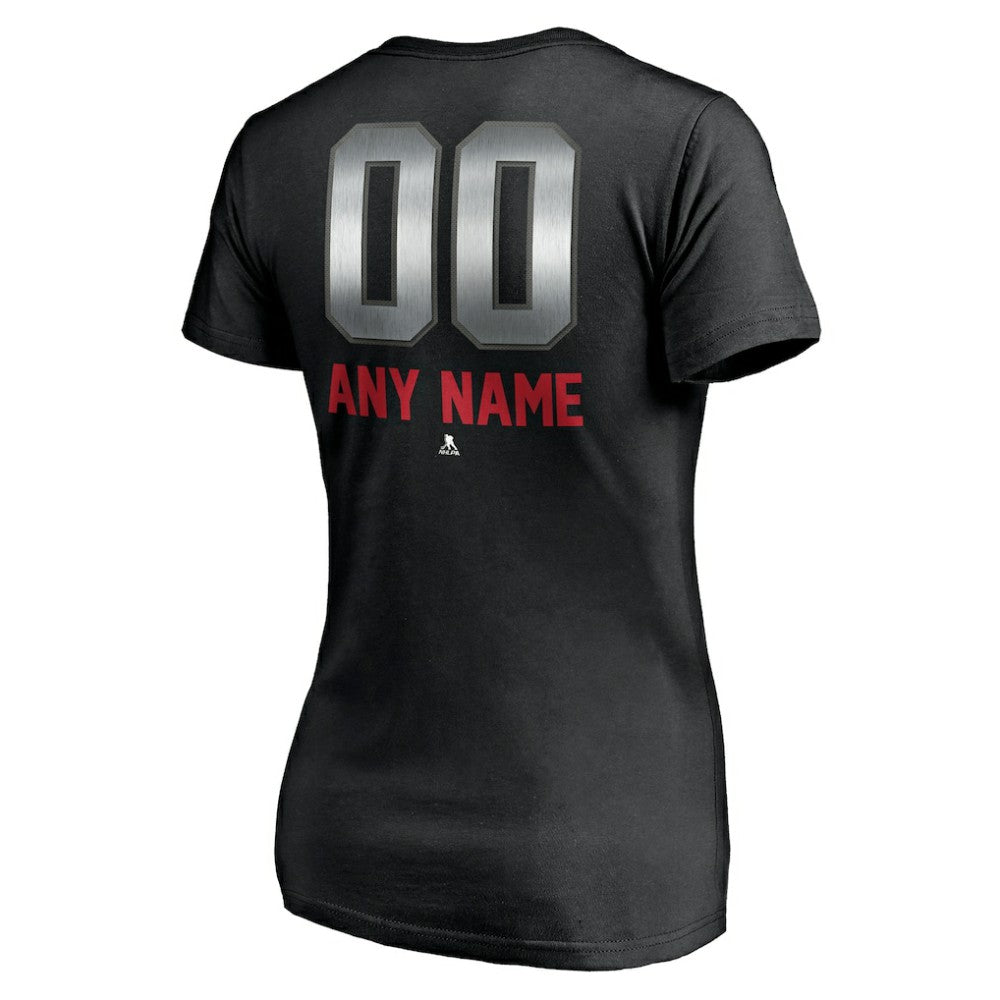 Washington Capitals Women's Personalized Midnight Mascot Logo V-Neck T-Shirt Discount