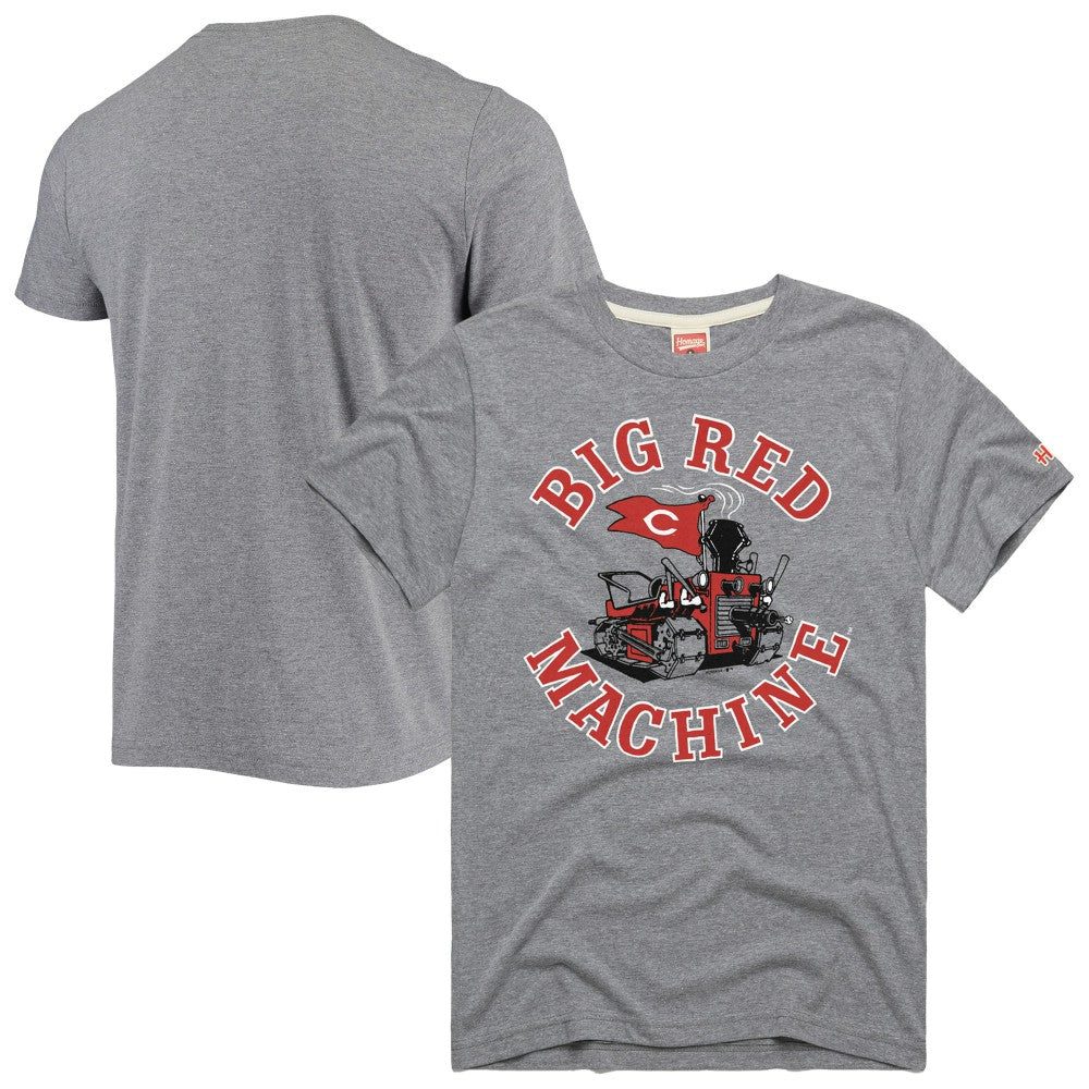 Cincinnati Reds Homage Hyper Local Tri-Blend T-Shirt -Heathered Gray | MLB On Sale