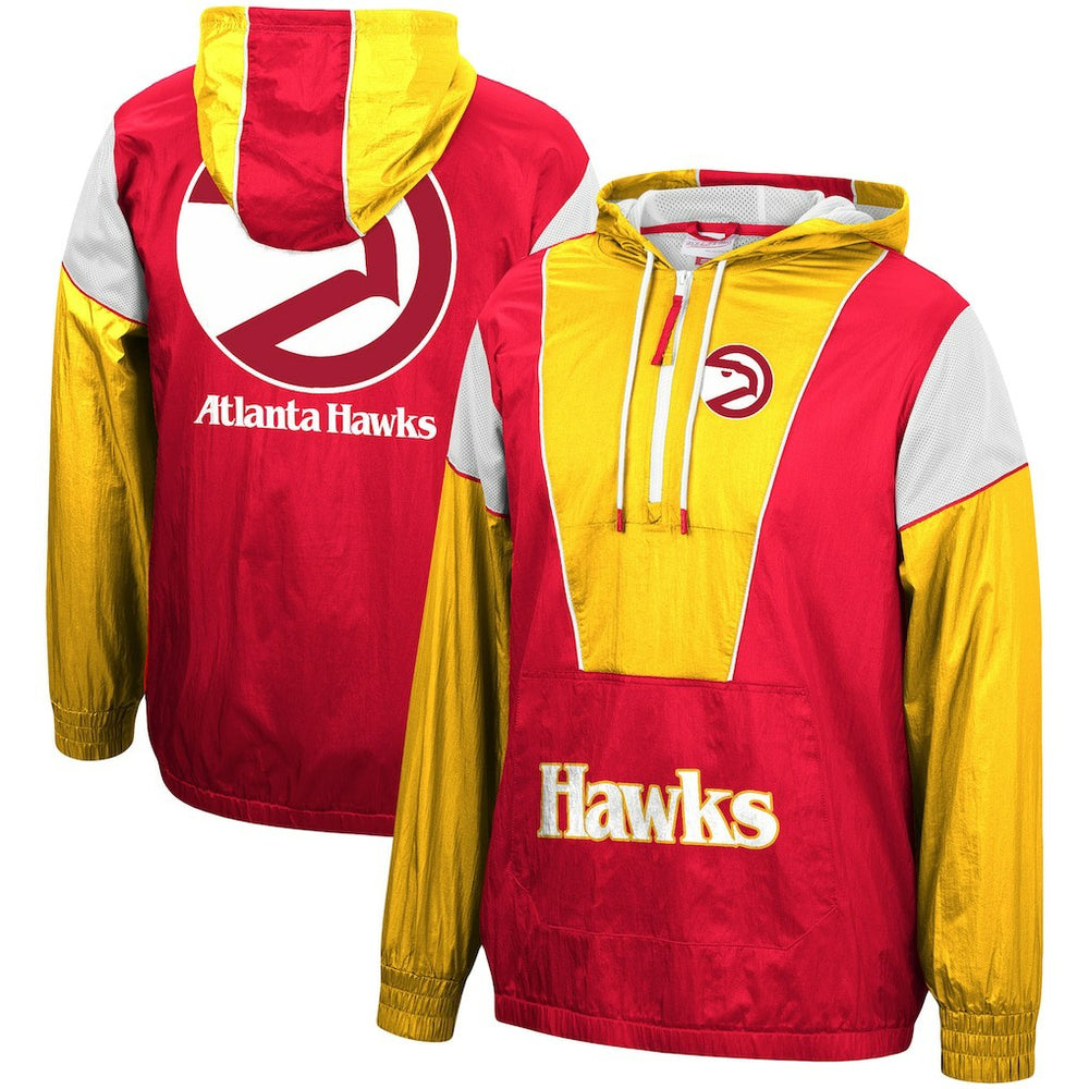 Atlanta Hawks Hardwood Classics Highlight Reel Windbreaker Half-Zip Hoodie Jacket For Sale
