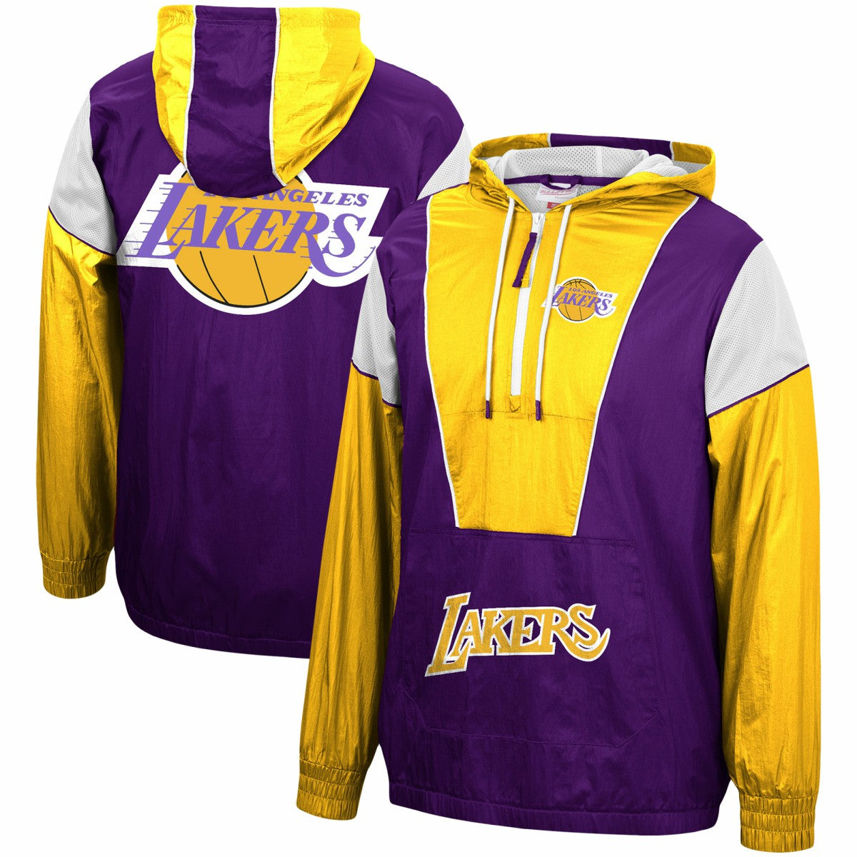 Los Angeles Lakers Hardwood Classics Highlight Reel Windbreaker Half-Zip Hoodie Jacket On Sale