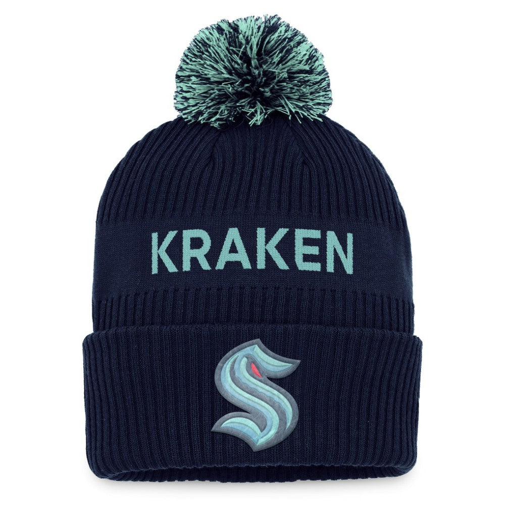 Seattle Kraken Fanatics 2022 NHL Draft Authentic Pro Cuffed Knit Hat with Pom Online