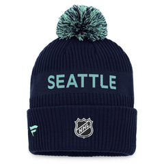 Seattle Kraken Fanatics 2022 NHL Draft Authentic Pro Cuffed Knit Hat with Pom Online