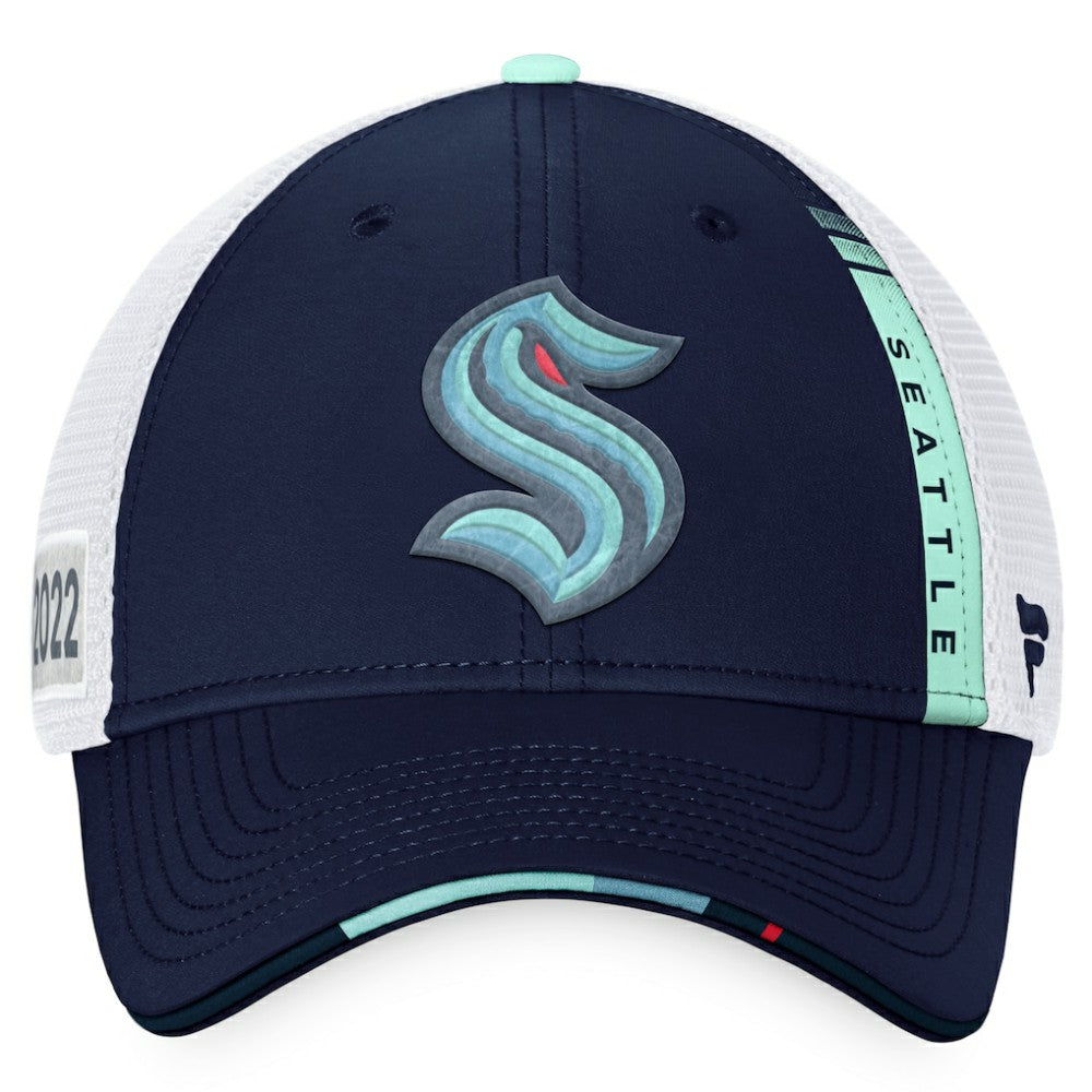 Seattle Kraken Fanatics 2022 NHL Draft Authentic Pro On Stage Trucker Adjustable Hat For Sale