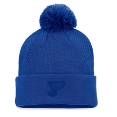 St. Louis Blues Fanatics Women's Authentic Pro Road Cuffed Knit Hat with Pom Online